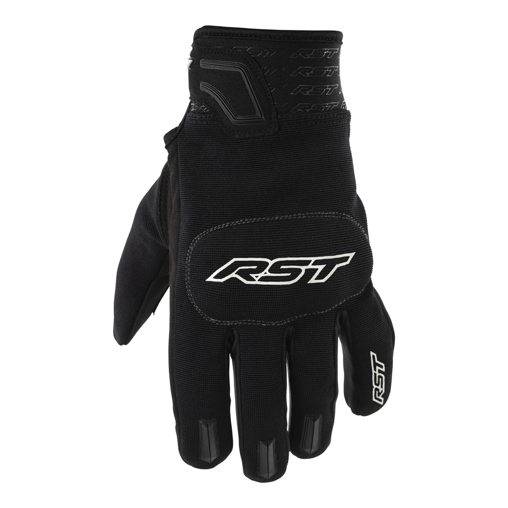 RST Rider CE Motorcycle Motorbike Short Lightweight Textile Gloves - Black