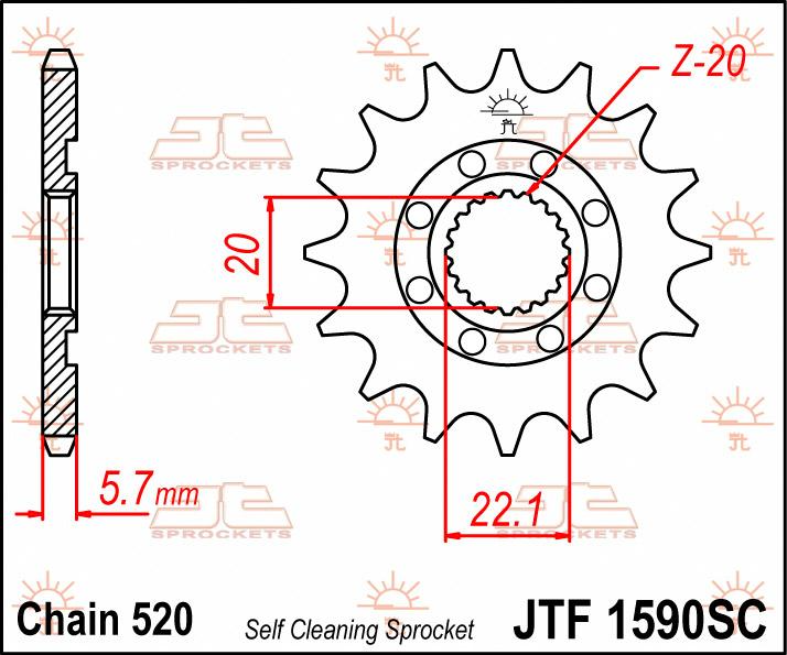 JT Sprockets JTF1590SC Motorcycle Motorbike Front Sprocket 520 x 13 Teeth