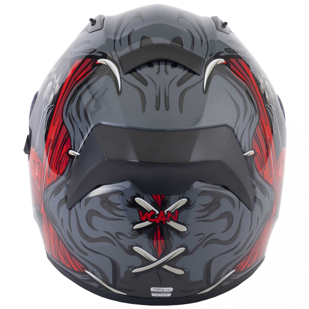 VCAN H128 Full Face Titan Grey ACU Gold ECE 2206 Motorcycle Motorbike Helmet