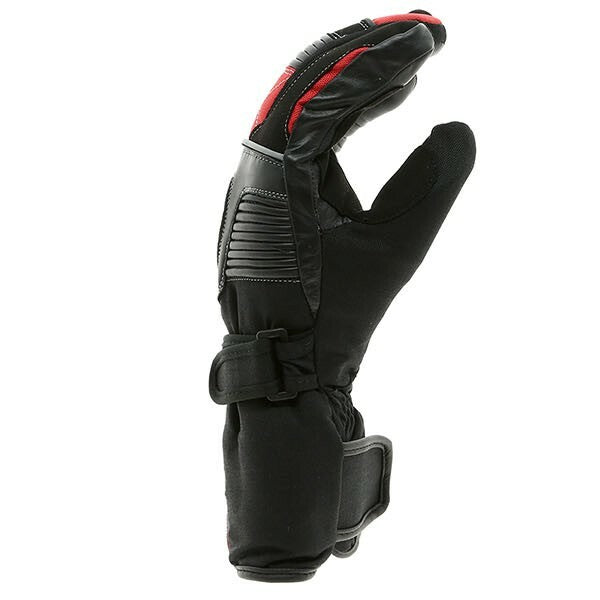 Weise Grid Waterproof Leather Textile Mix Motorcycle Motorbike Glove - Black Red
