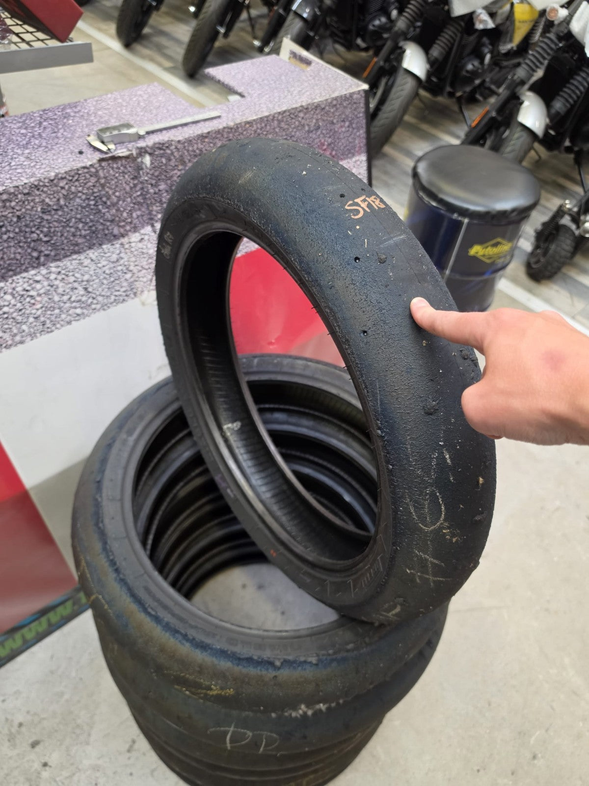 Pirelli Diablo Superbike SC1 125/70-17 Used BSB Scrub Motorcycle Tyre - SF18