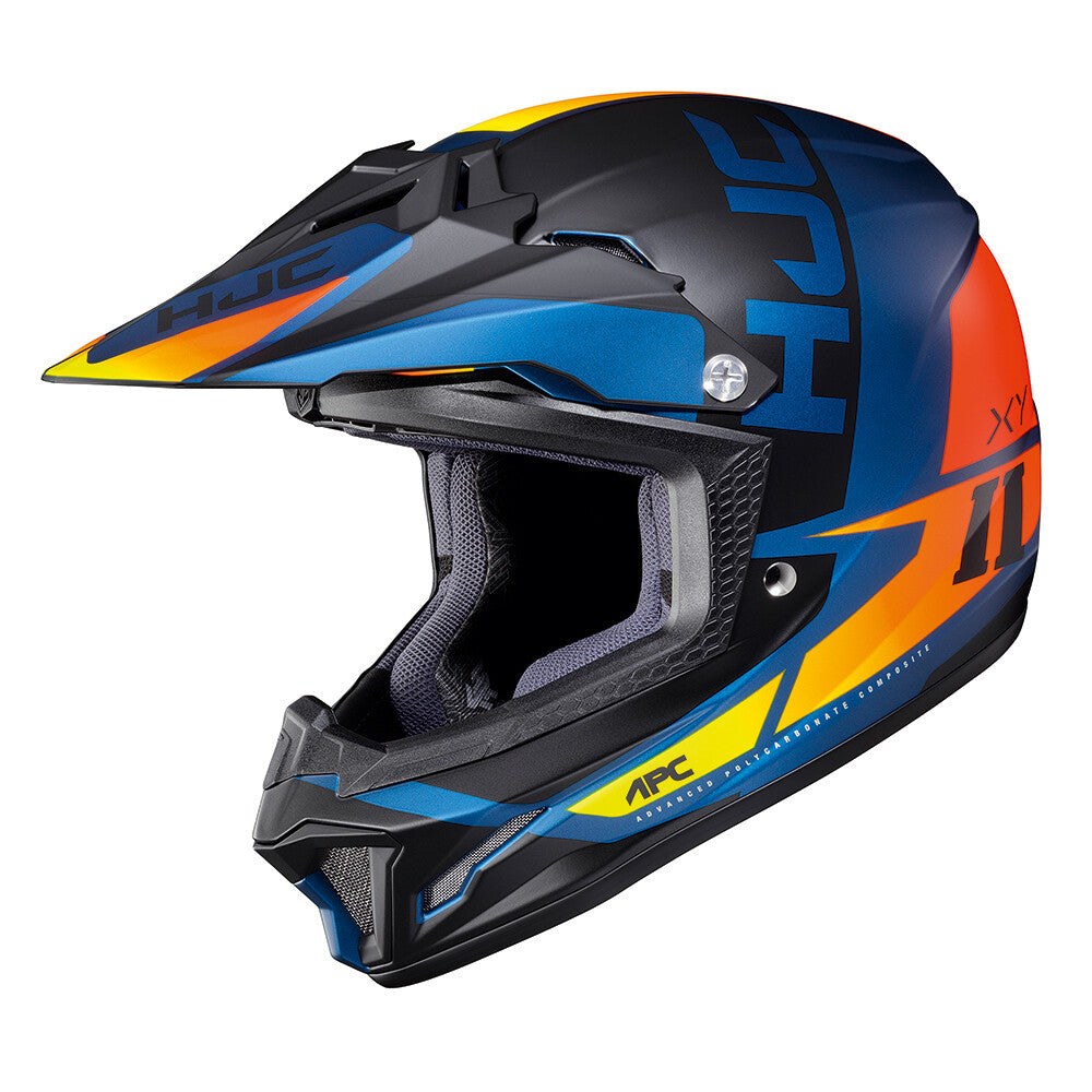 HJC CL-XY II Creed Blue Orange Child's Youth Motorcycle Offroad Moto X Helmet