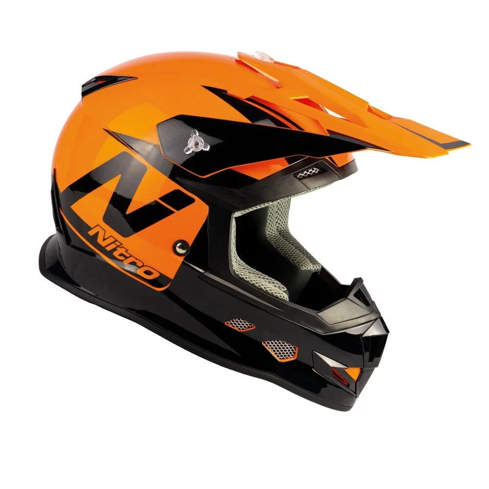 Nitro MX700 Podium MX Motocross Enduro Motorcycle Helmet Holeshot Black Orange