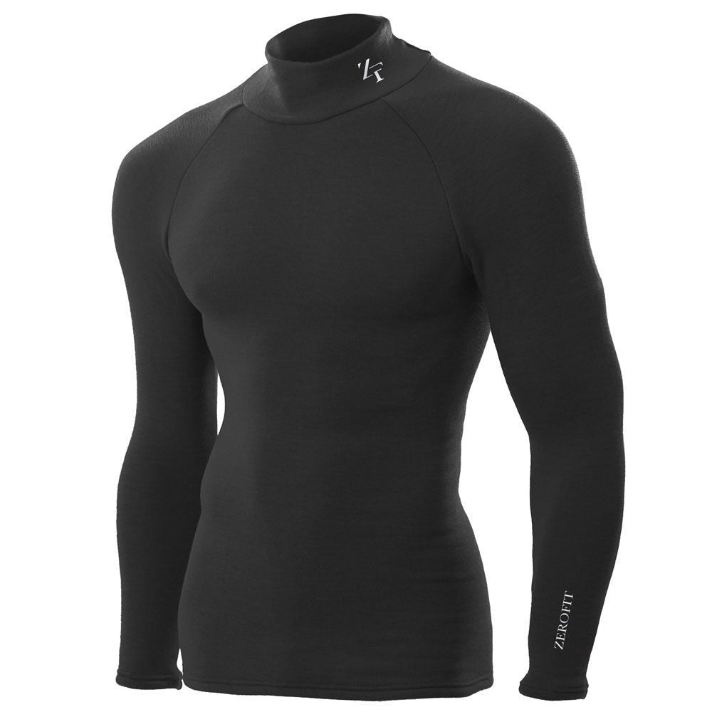 ZeroFit Ultimate Warm Heatrub Motorcycle Motorbike Baselayer Long Sleeve Black