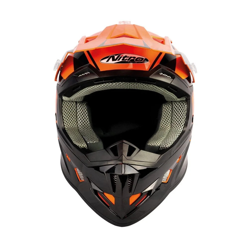 Nitro MX700 Podium MX Motocross Enduro Motorcycle Helmet Holeshot Black Orange
