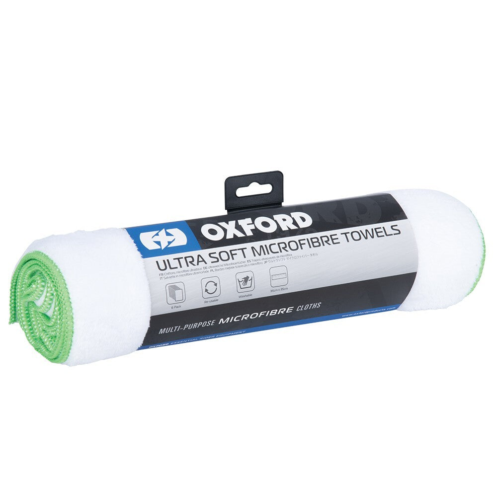 Oxford Ultra Soft Microfibre Towels Pack of 6 Ideal for Motorcycle Motorbike
