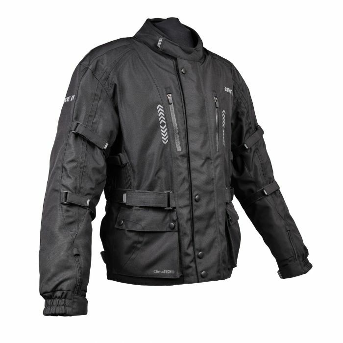 Bike It Triple Black All Weather Waterproof CE AA Motorcycle Motorbike Jacket