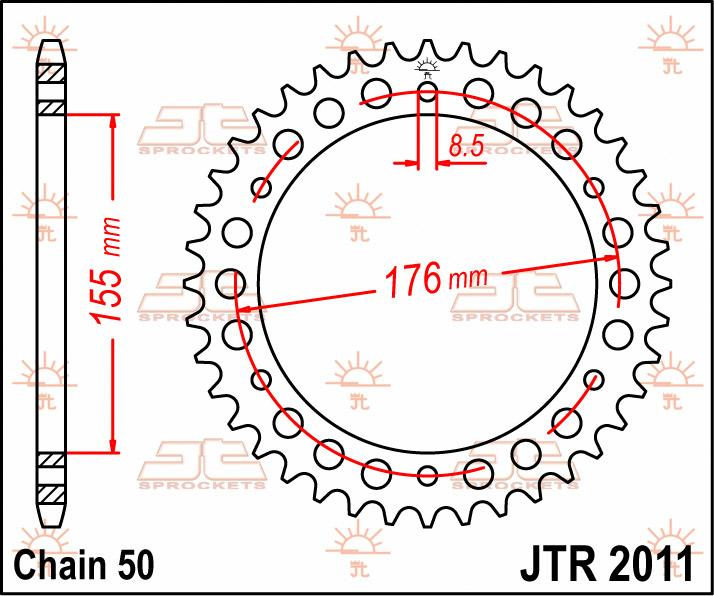 JT Sprockets JTR2011 Motorcycle Motorbike Rear Sprocket 530 x 43 Teeth