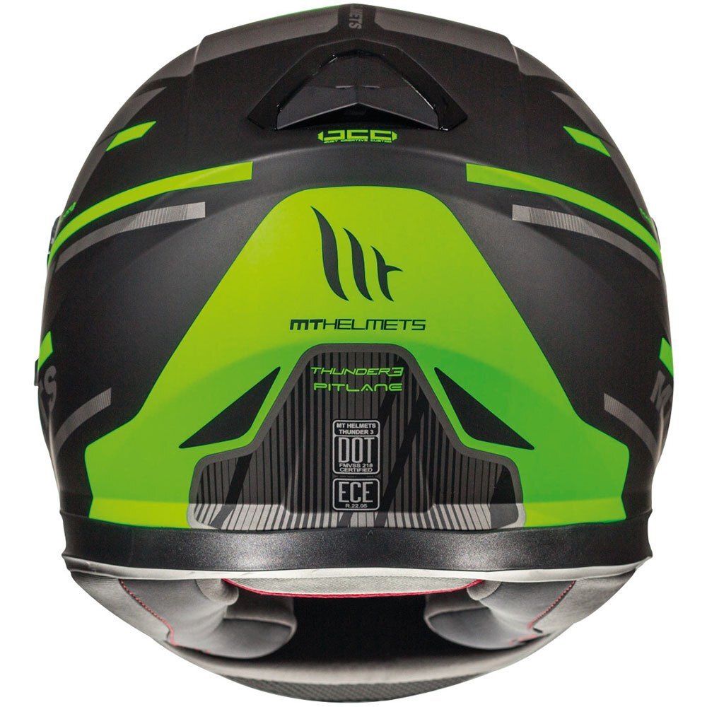 MT Thunder 3 SV Pitlane Motorcycle Motorbike Full Face Helmet Matt Green Black