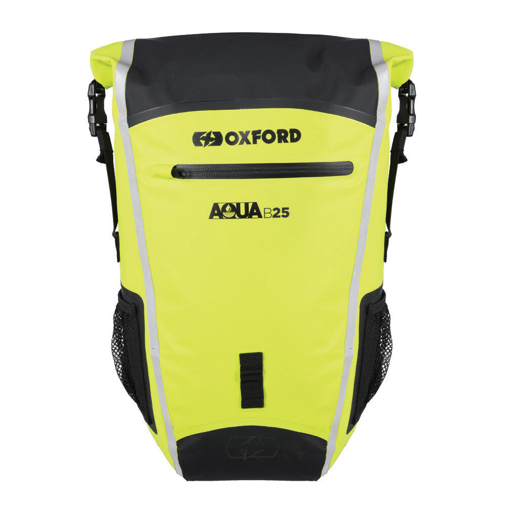 Oxford Aqua B25 Hydro Waterproof 25 Litre Motorcycle Motorbike Back Pack Fluo