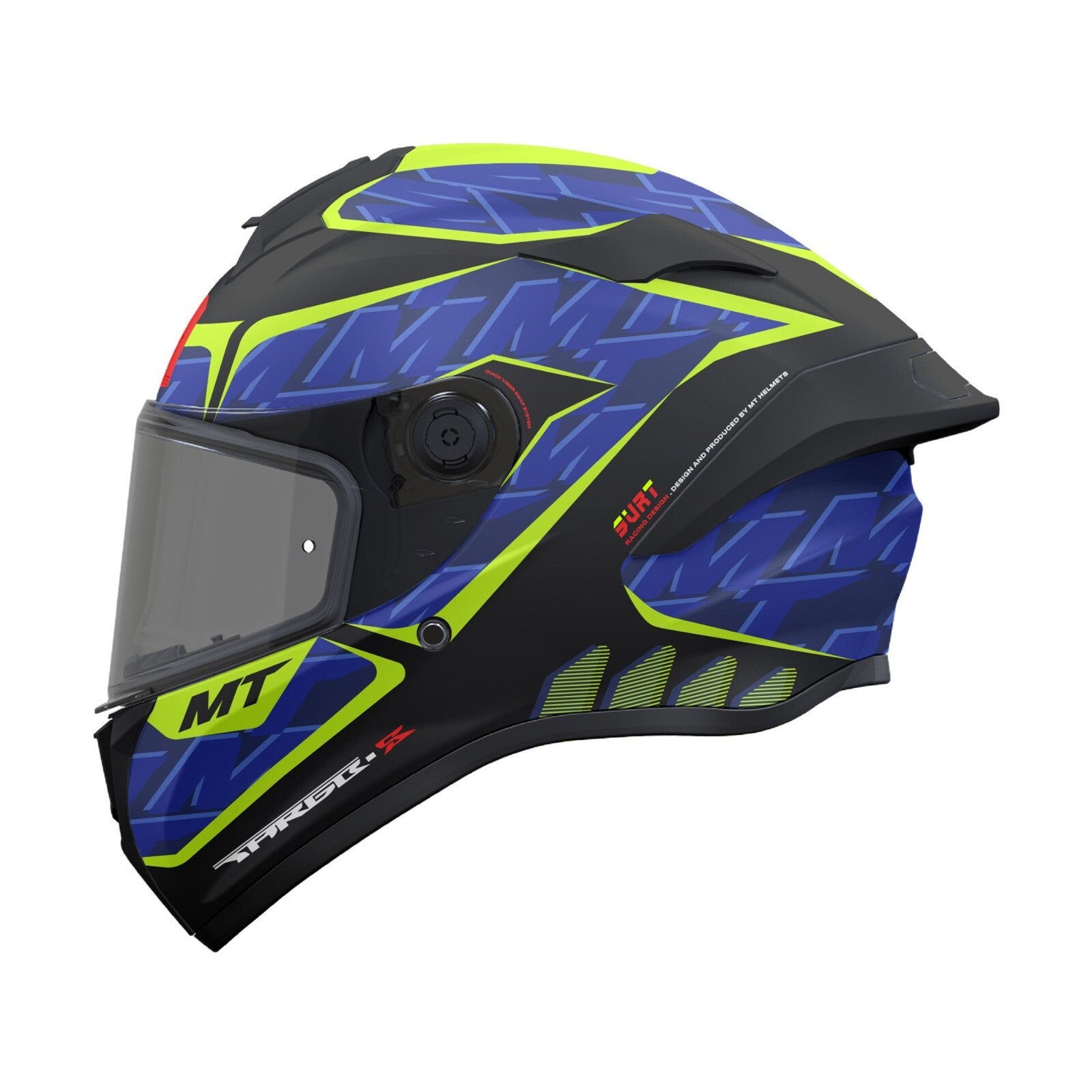 MT Targo S Surt ECE2206 Motorcycle Motorbike Helmet Matt Black Blue Yellow