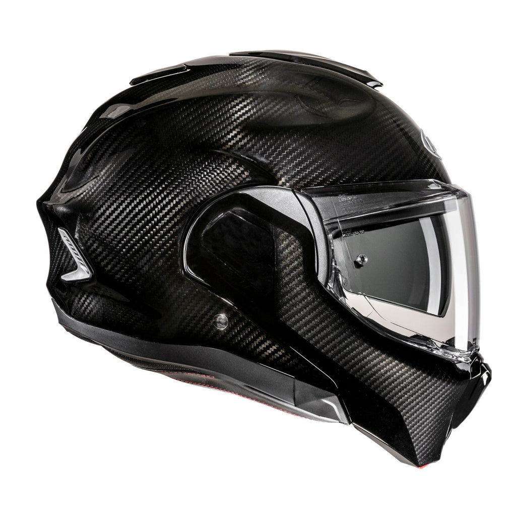 HJC F100 Carbon Fibre Gloss Modular Flip Over Urban Motorcycle Motorbike Helmet