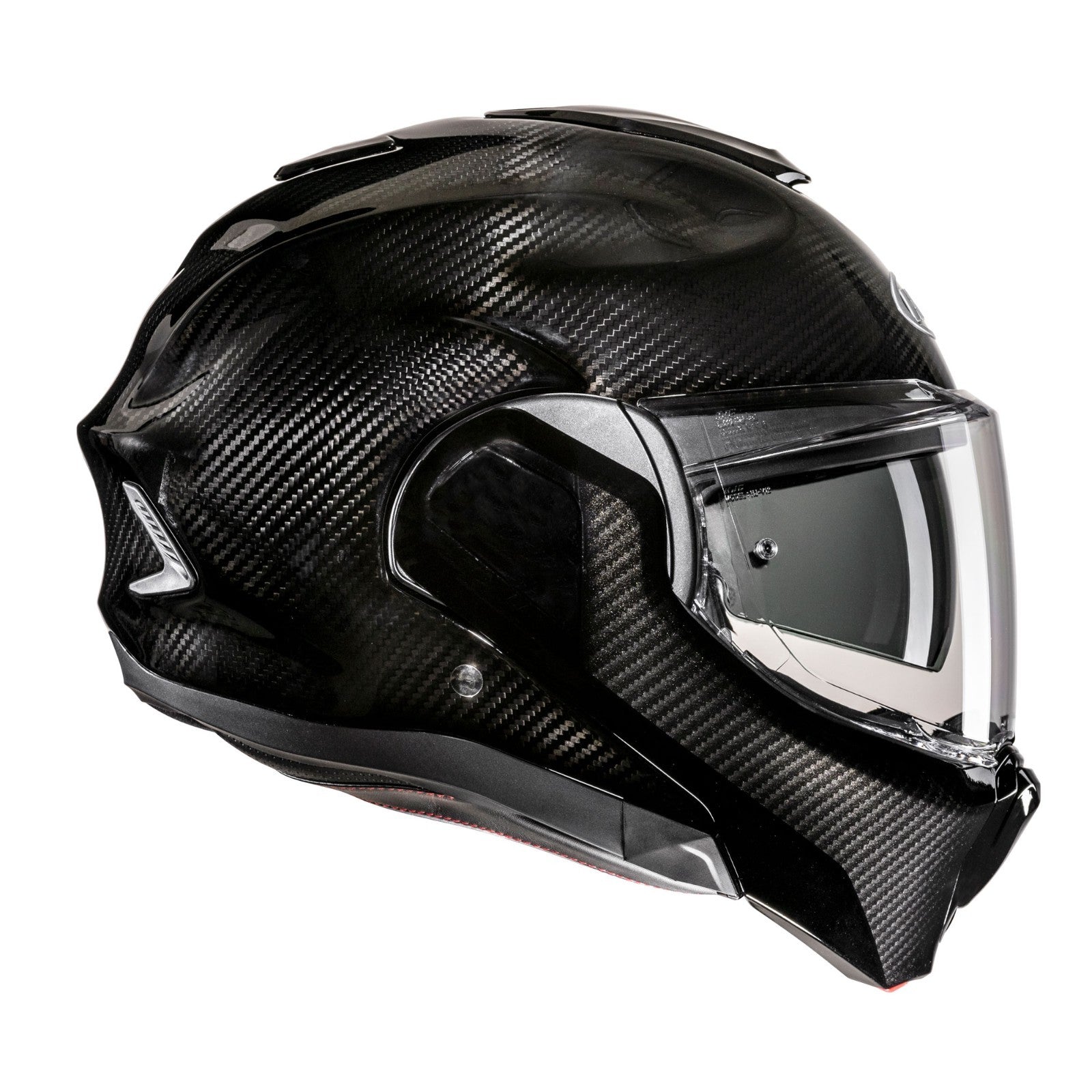 HJC F100 Carbon Fibre Gloss Modular Flip Over Urban Motorcycle Motorbike Helmet