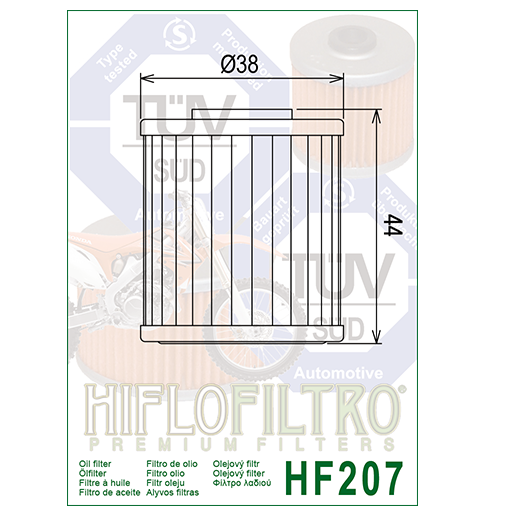 Hiflo Filtro HF207 Motorcycle Motorbike Oil Filter Replaces Betamoto Suzuki