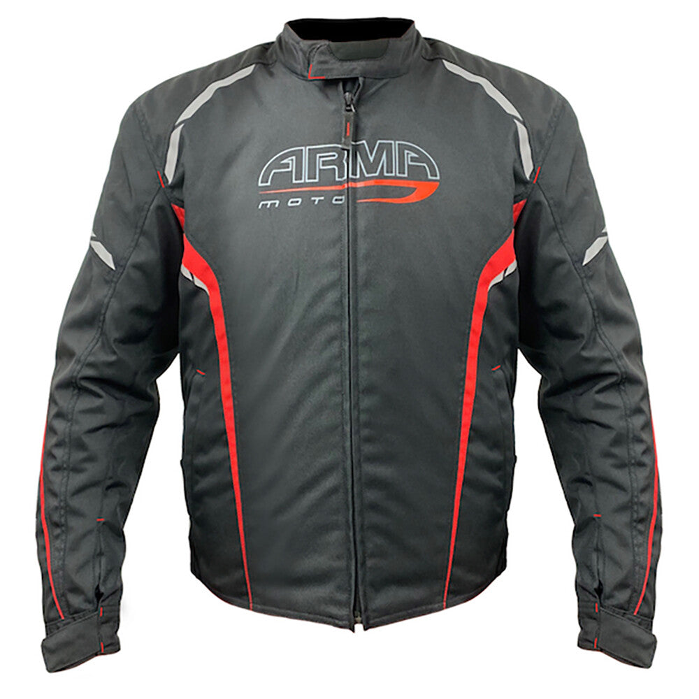 ARMR Moto Eyoshi 2 Waterproof Motorcycle Motorbike Jacket - Black & Red