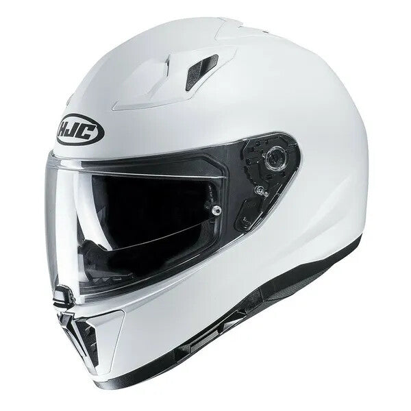 HJC I70 Semi Flat Pearl White Full Face Sun Visor Motorcycle Motorbike Helmet
