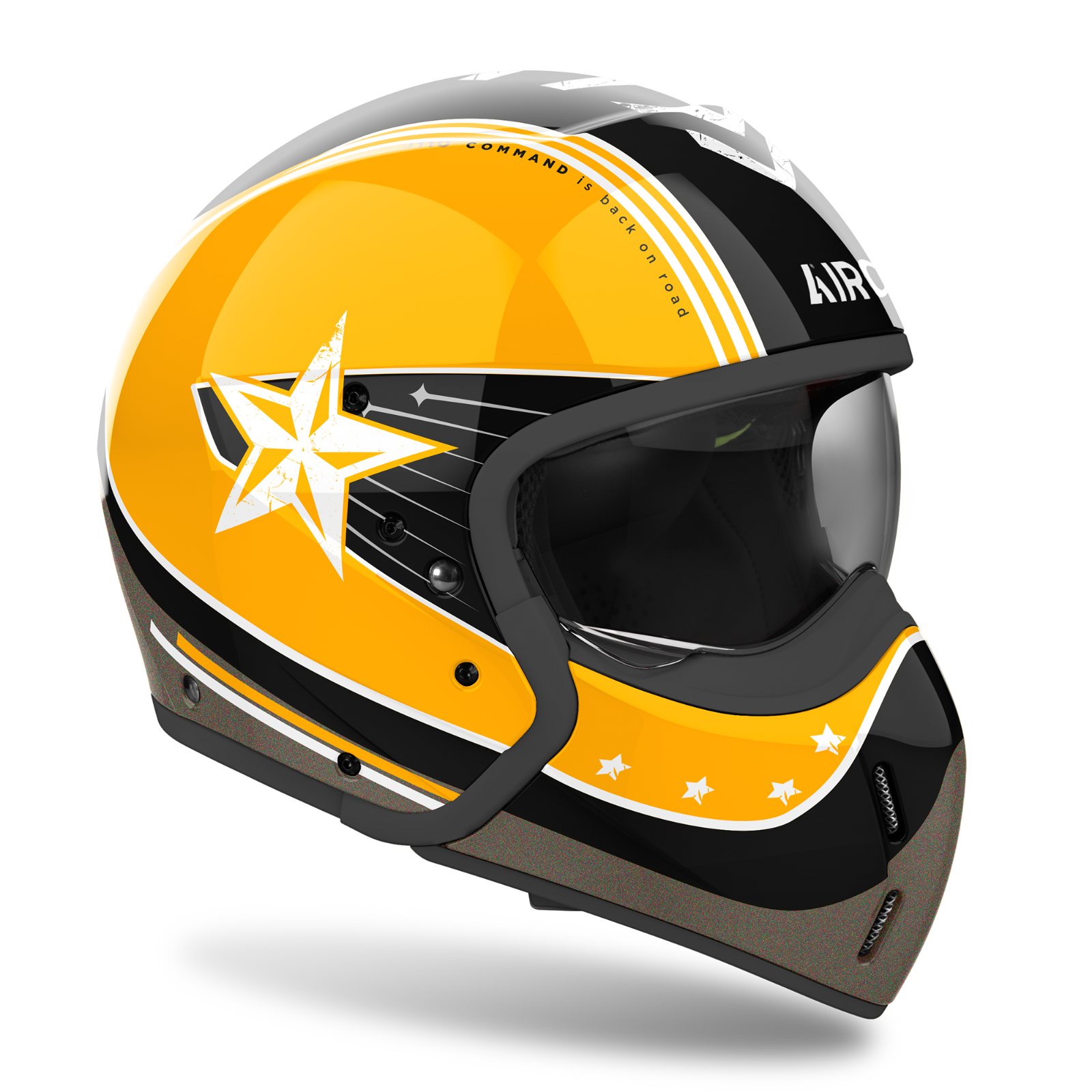 Airoh J110 Convertible ECE2206 Motorcycle Motorbike Helmet Command Yellow Gloss