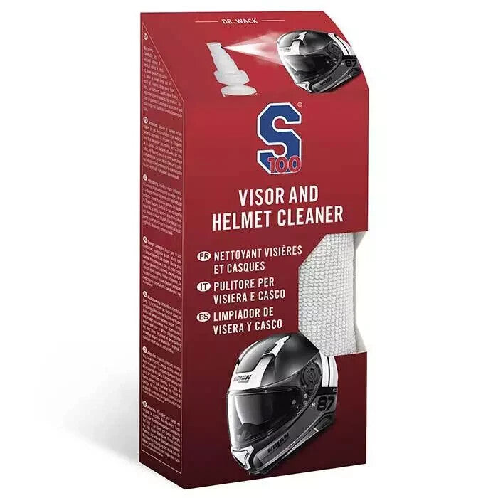 Dr Wack S100 Visor & Helmet 100ml Cleaning Spray & Cloth Set