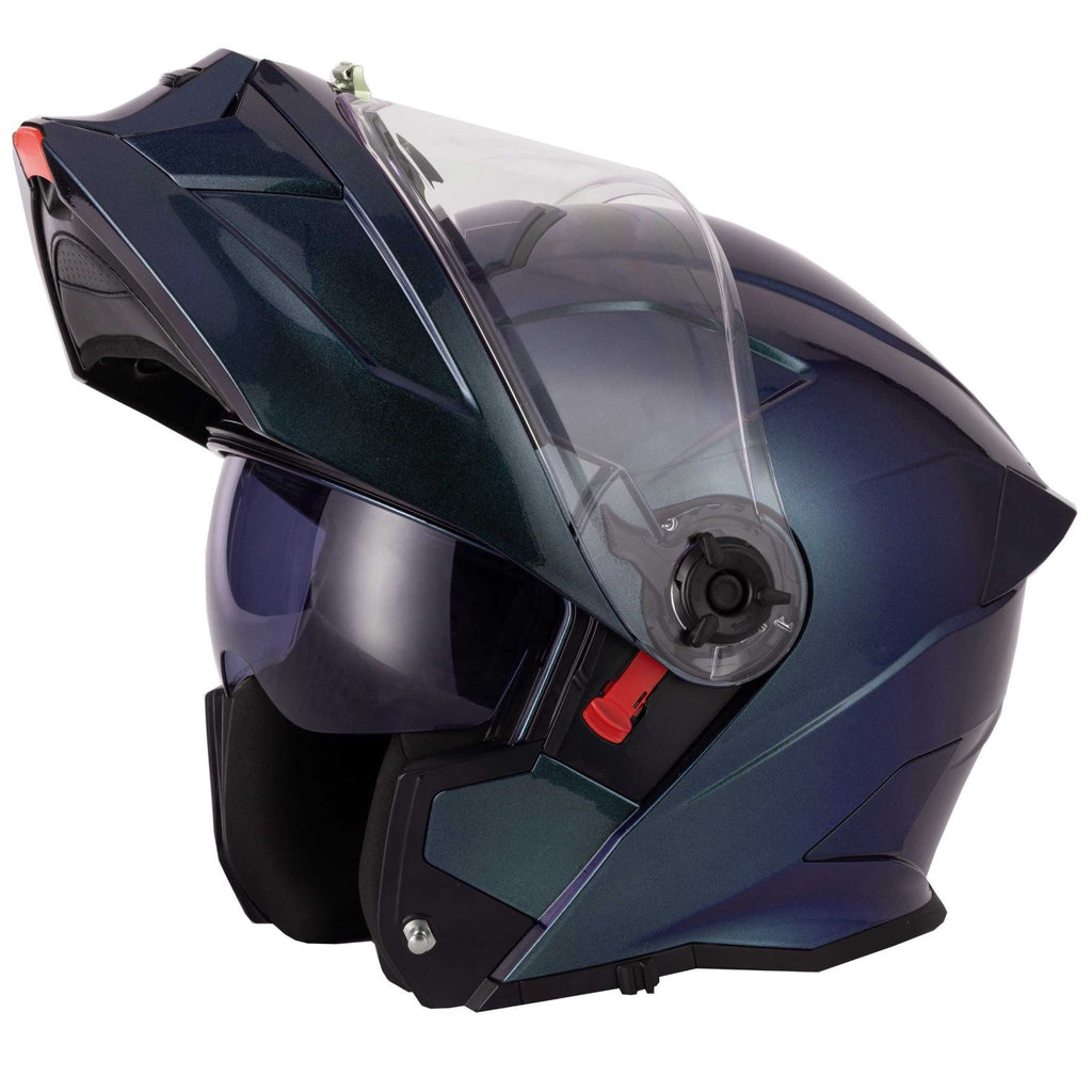 VCAN H276 Gradient Green Purple Flip Front ECE 2206 Motorcycle Motorbike Helmet