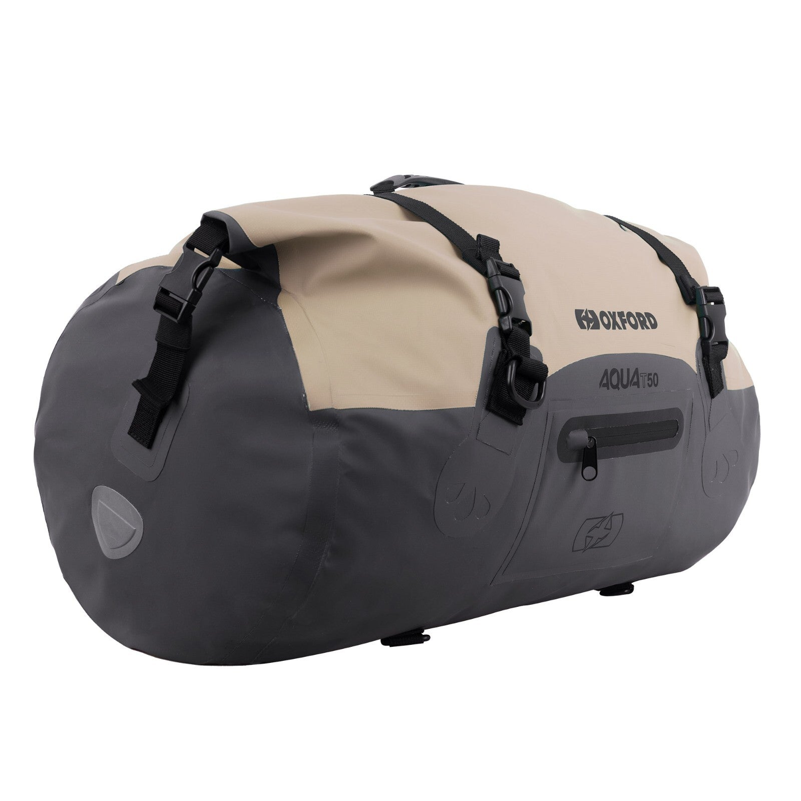 Oxford AQUA T-50 Waterproof Motorcycle Motorbike 50 Litre Roll Bag - Desert Sand