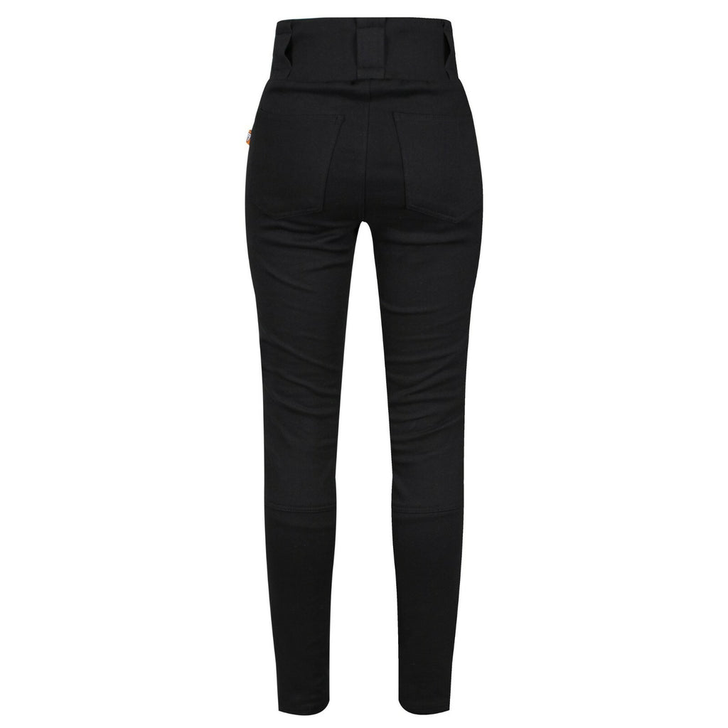 Moto Girl Ladies Aramid Lined Motorcycle Motorbike Ribbed Knee Leggings - Black