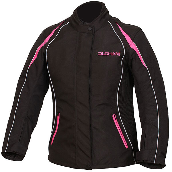 Duchinni Ladies Vienna Motorcycle Motorbike Waterproof Textile Jacket Black Pink