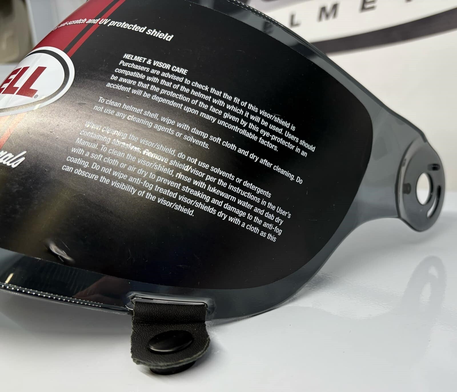 Ex-Display Bell Bullitt Flat Smoke Visor, Black Tab - P401-FS-JH Helmet Visor
