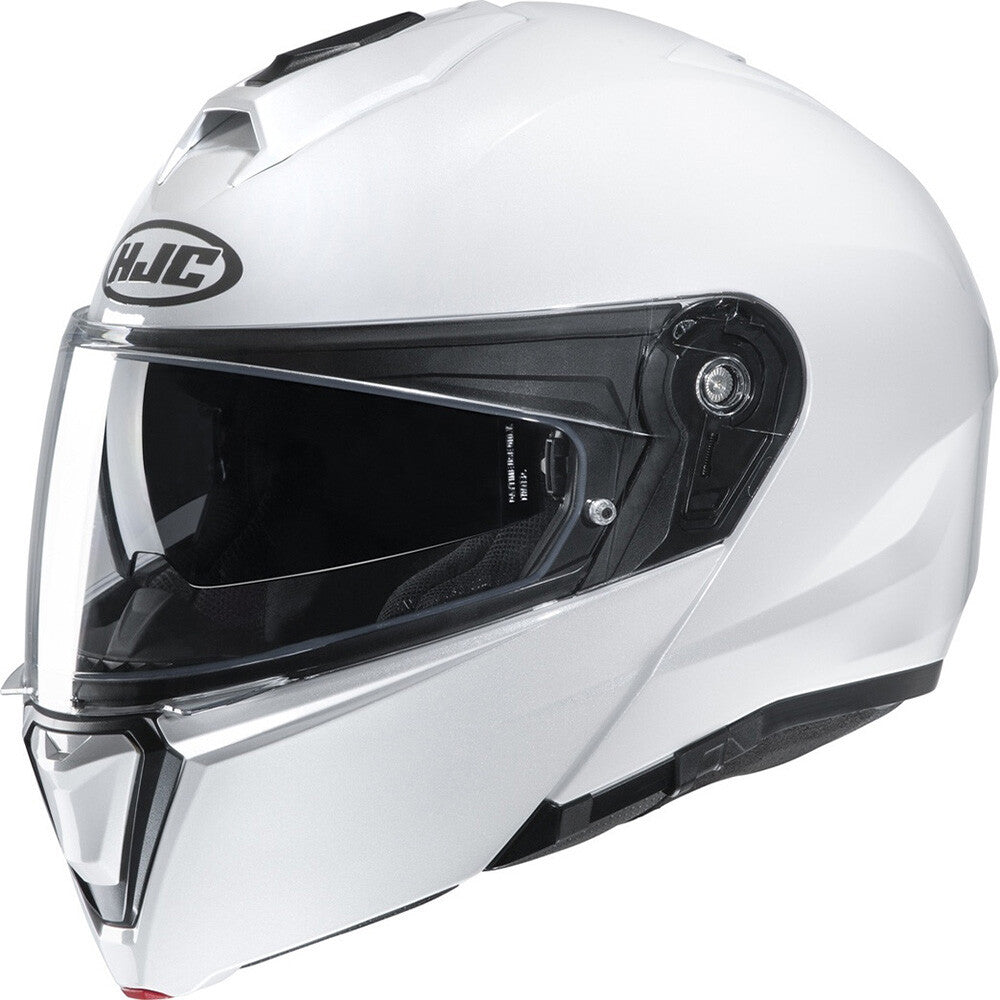 HJC I90 Pearl White Flip Modular Motorcycle Motorbike Helmet - Smart HJC Ready