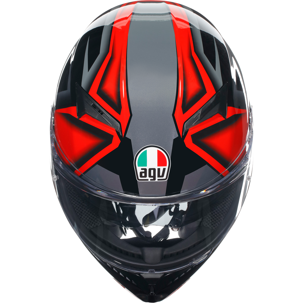 AGV K3 Compound Gloss Black Red ECE2206 Full Face Motorcycle Motorbike Helmet