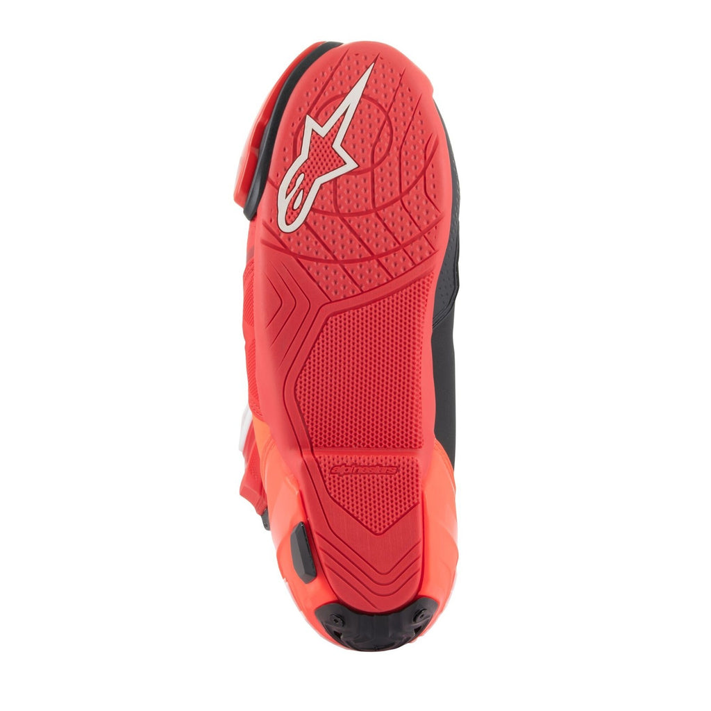 Alpinestars Supertech R Motorcycle Bike Sports Trace Race Boots Bright Red Fluo