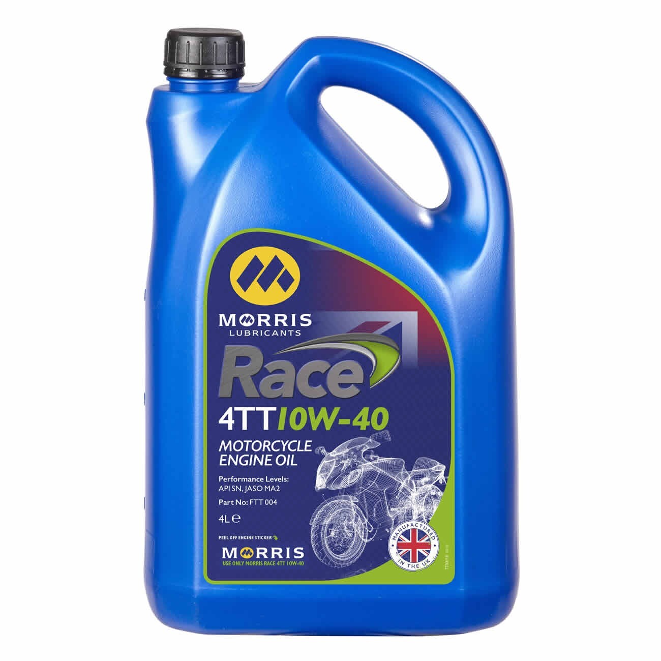 Morris Race 4TT 10W-40 High Performance Fully Synthetic Motorcycle Engine Oil 4L