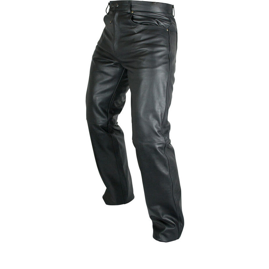 ARMR Moto Kenji Classic Style Leather Motorcycle Motorbike Trousers