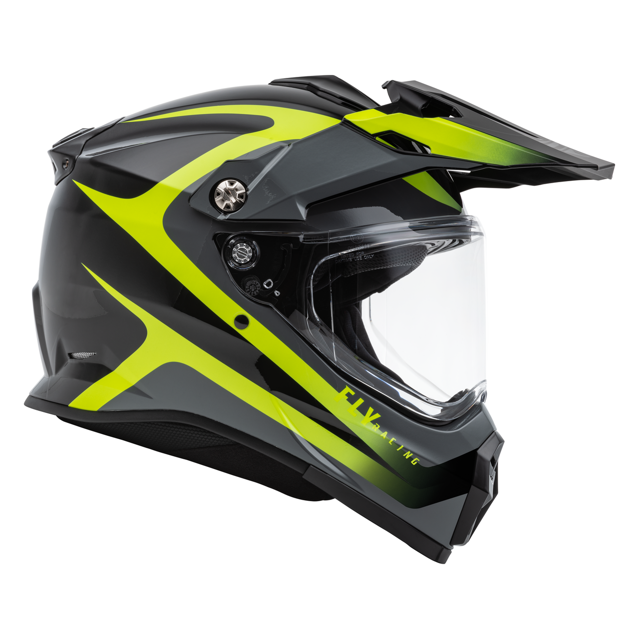 Fly Racing Trekker Pulse Dual Sport Adventure Motorcycle Bike Helmet Black HiViz