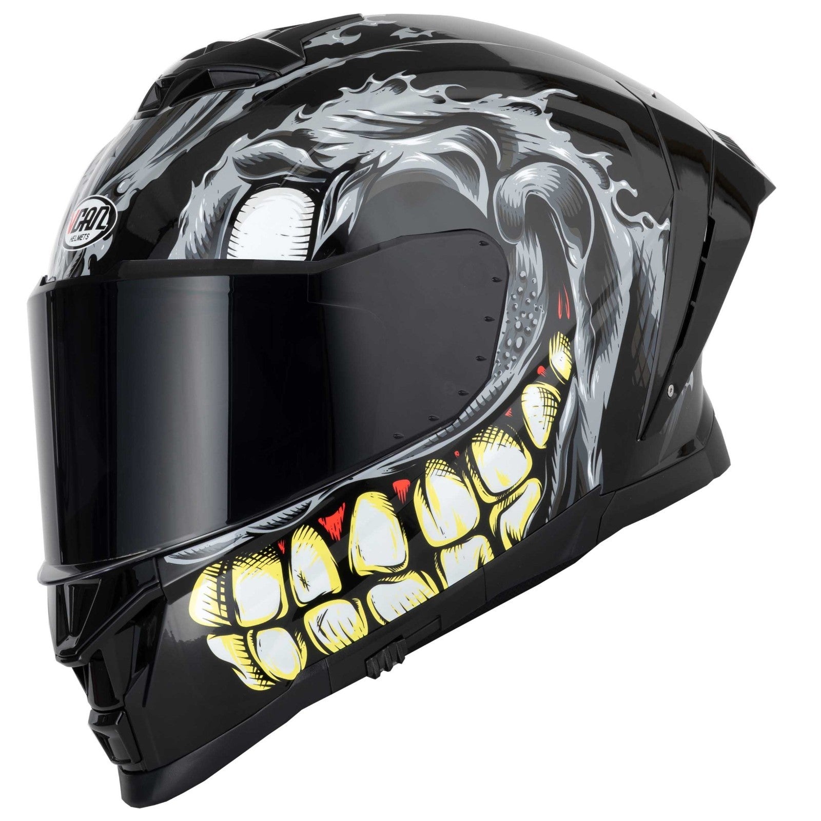 Vcan H162 Facestroke Grey ECE2206 ACU Gold Motorcycle Motorbike Full Face Helmet