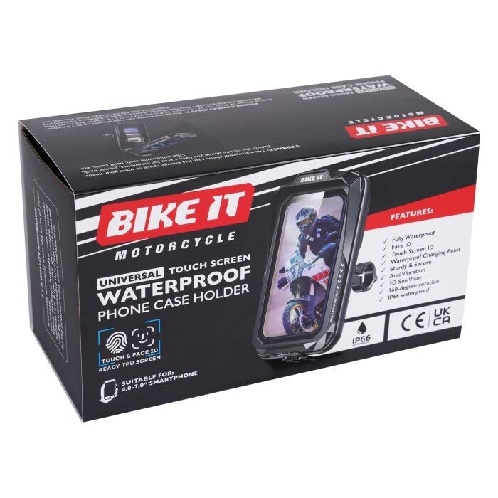 Bike It Universal Touch Screen Waterproof Motorcycle Motorbike Phone Case Holder
