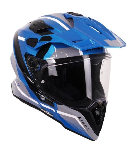Airoh Commander 2 Adventure ECE 22.06 Carbon Motorcycle Helmet Cerulean Blue