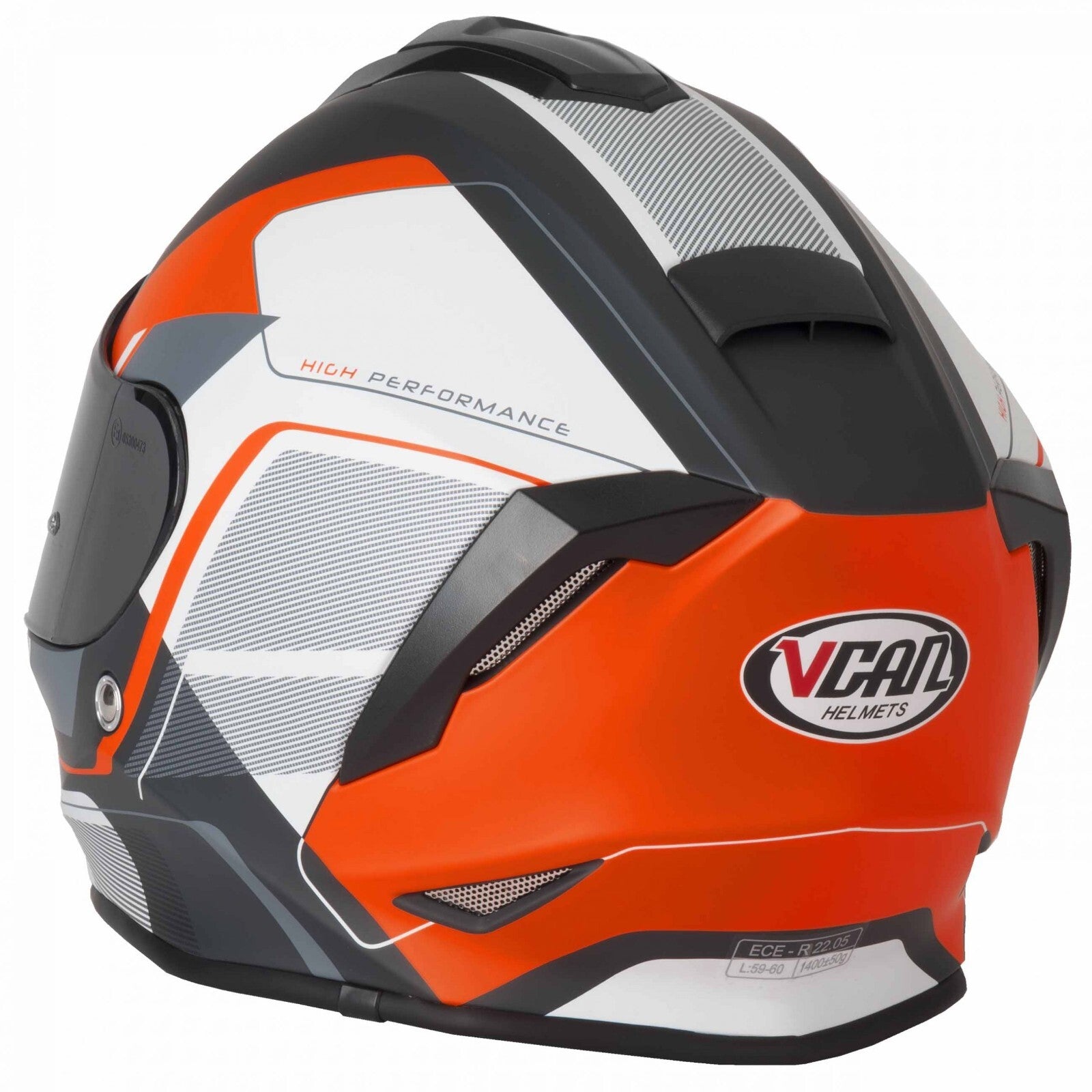 VCAN V151 Full Face Pulsar Orange ACU Gold Motorcycle Motorbike Helmet Black Org