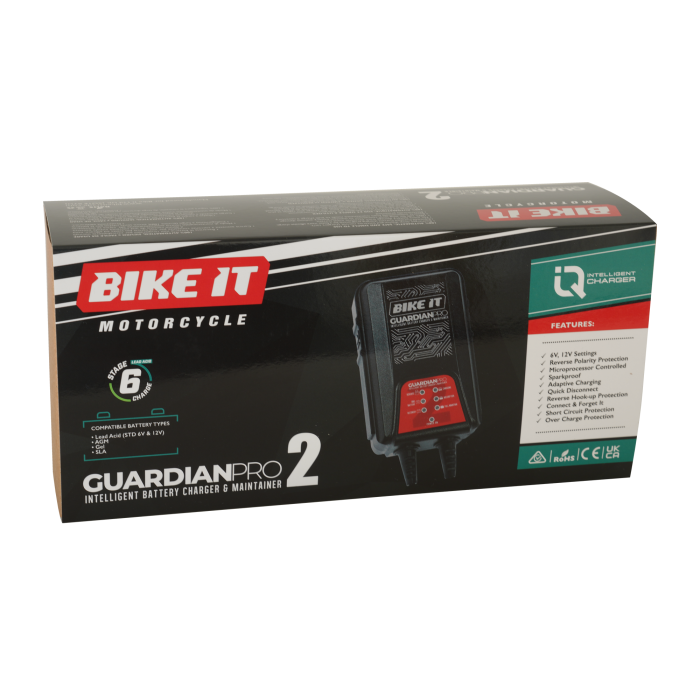 Bike It Guardian Pro 2 Intelligent Lithium Battery Charger Maintainer 6 & 12v