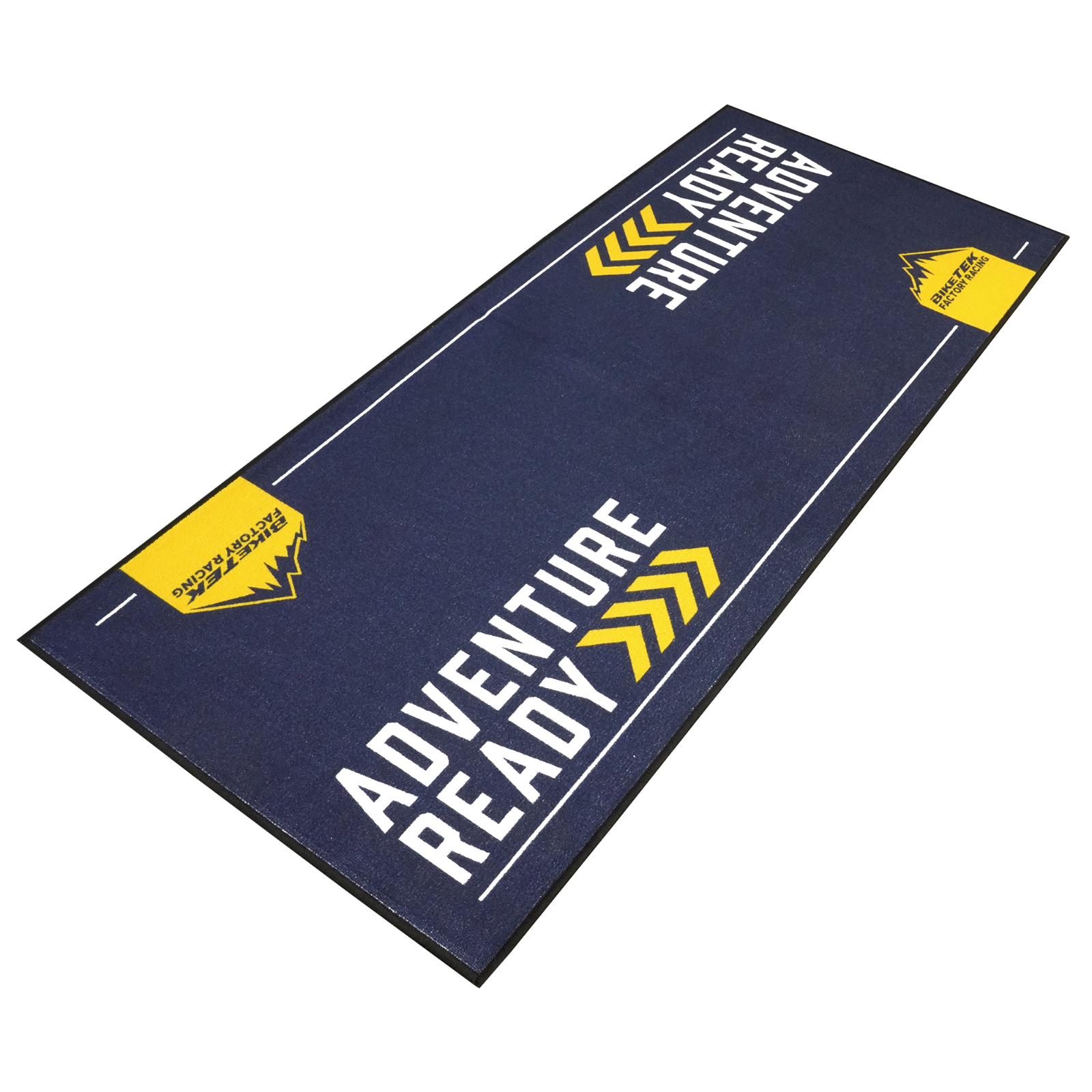 Bike Tek Adventure Blue Yellow Motorcycle Motorbike Workshop Garage Mat 190x80cm