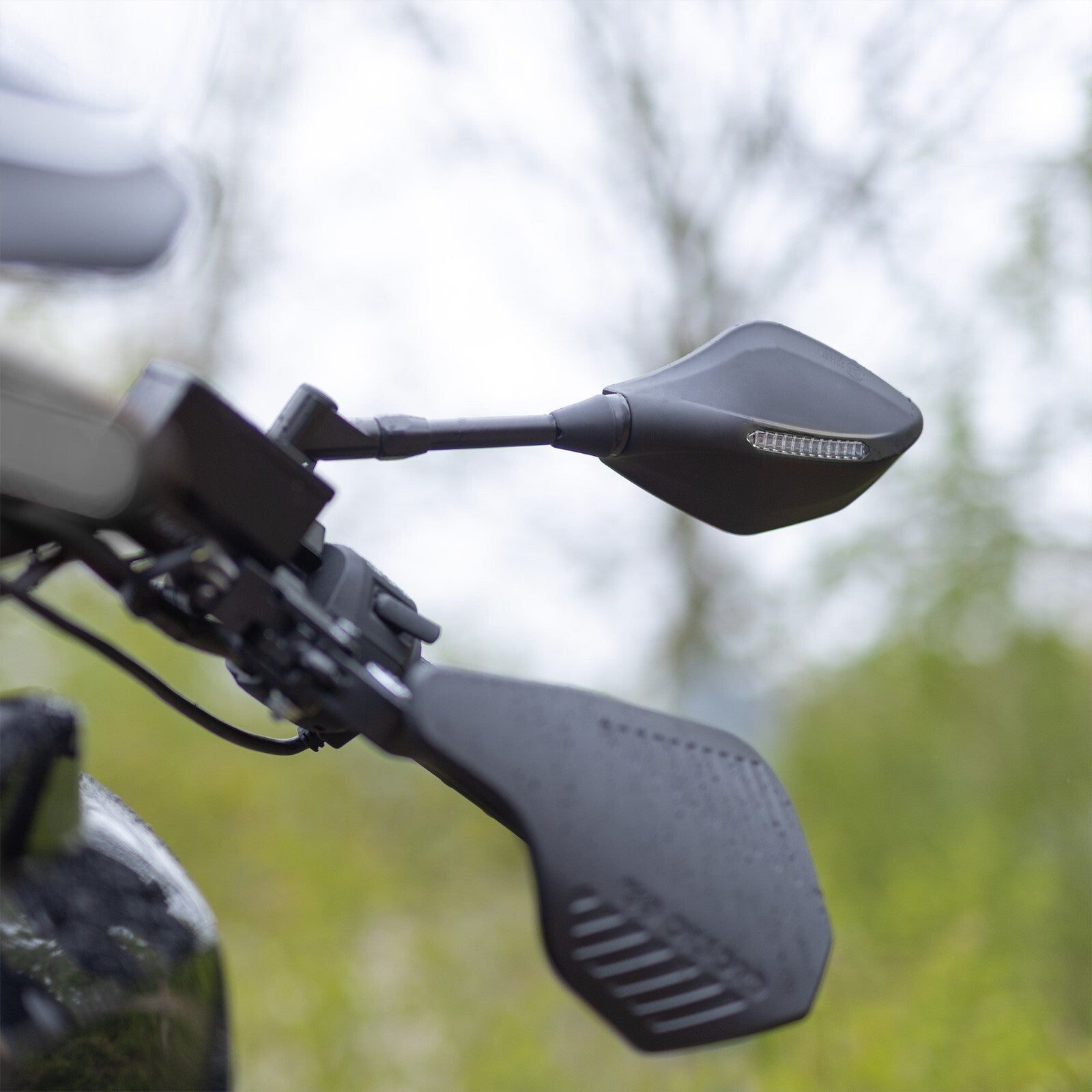 Oxford Motorcycle Motorbike Mirror Signal Mirror With LED Indicator - Left