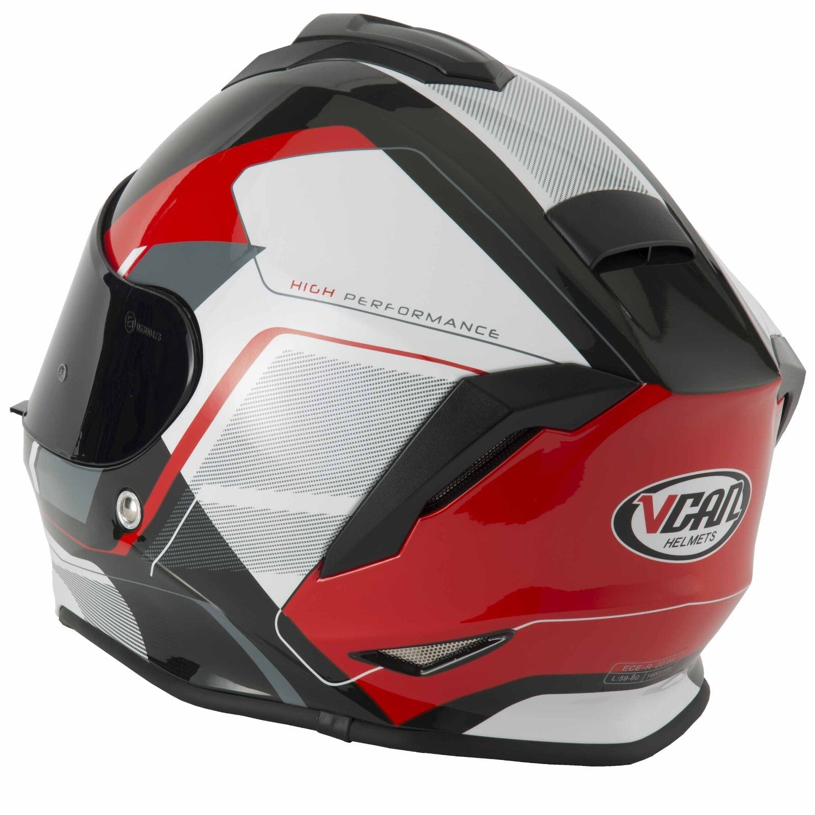 VCAN V151 Full Face Pulsar Red ACU Gold Motorcycle Motorbike Helmet Black Red