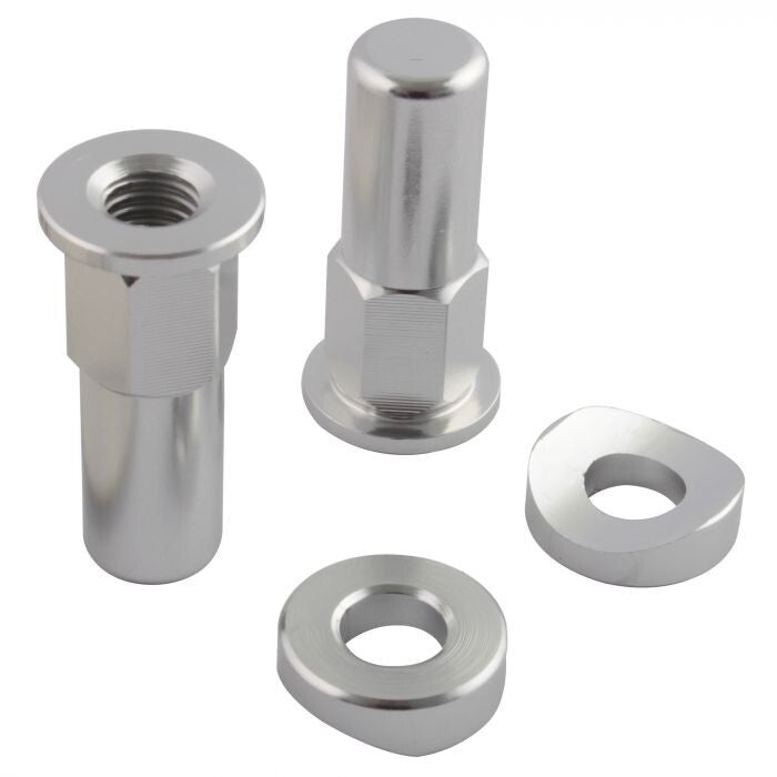 Bike It Motocross MX Enduro Rim Lock Nut Kit Silver - 2 Pieces