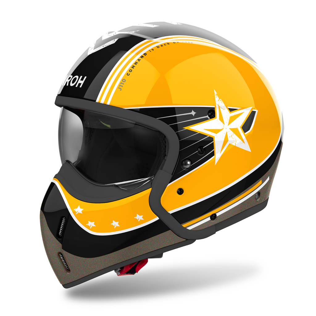Airoh J110 Convertible ECE2206 Motorcycle Motorbike Helmet Command Yellow Gloss