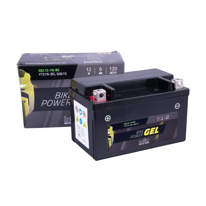 intAct YTX7A-BS Gel Bike-Power Motorcycle Motorbike Factory Activated Battery