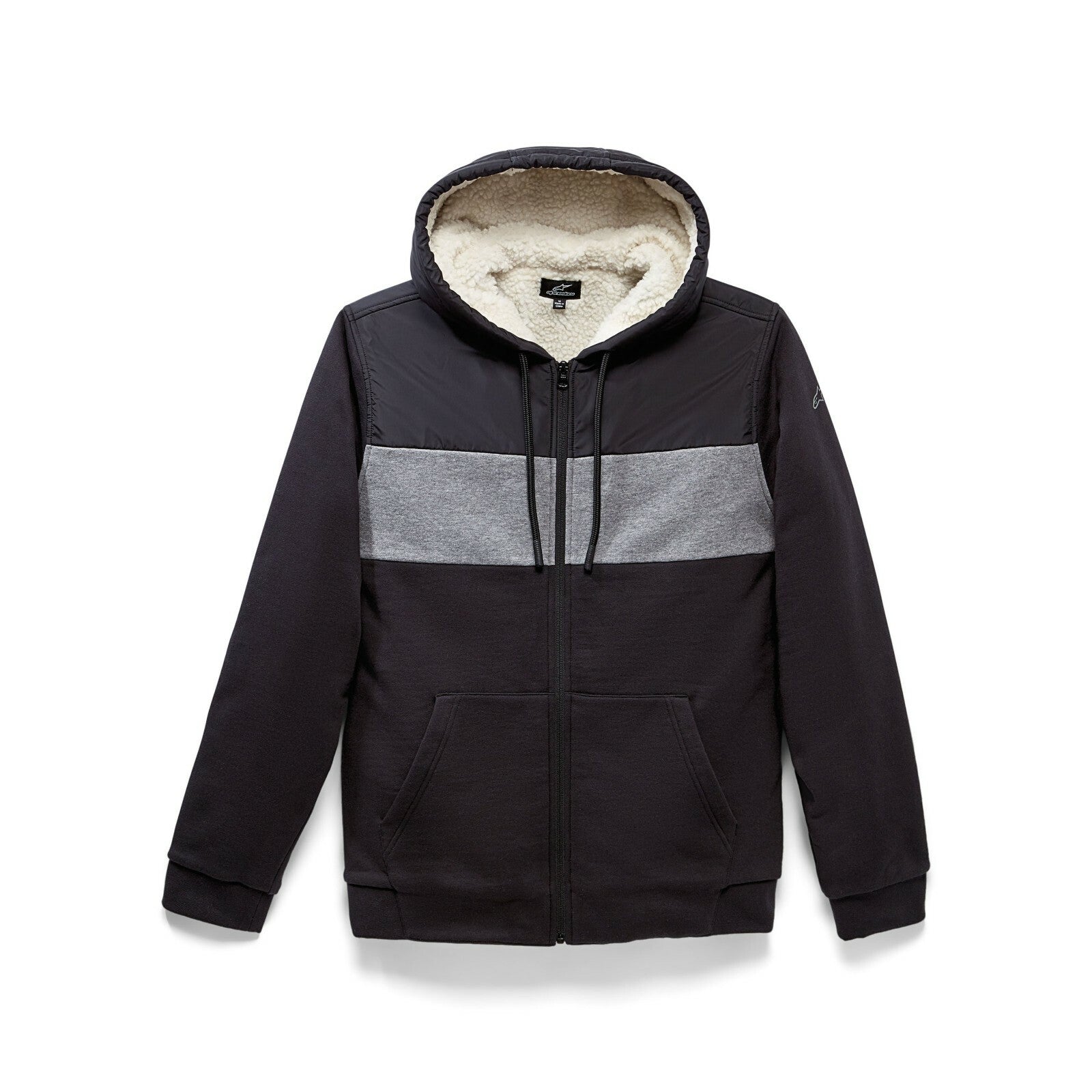 Alpinestars Casual Hoist Hybrid Sherpa Fleece Lined Zipped Hoodie Black