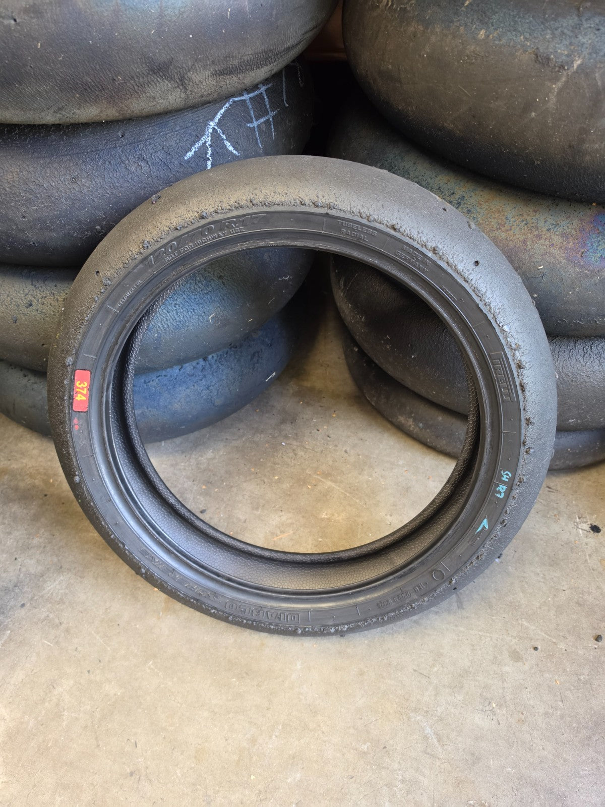 Pirelli Diablo Superbike SC1 125/70-17 Used BSB Scrub Motorcycle Tyre - FS2