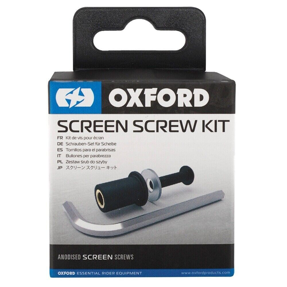 Oxford Motorcycle Motorbike Screen Screws & Bushes 8 Pack - Black
