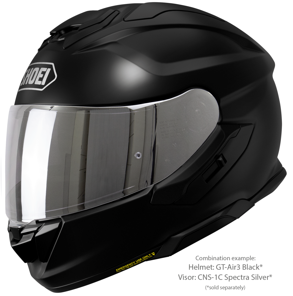 Genuine Shoei CNS-1C Pinlock Ready Silver Spectra Iridium Visor Shoei GT Air 3
