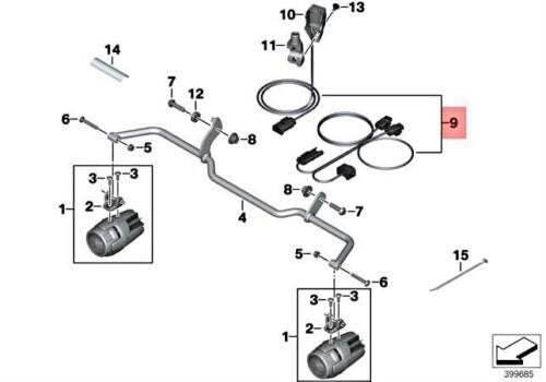 BMW R 1200 2016+ RS Wiring Harness Auxiliary Driving Light 77518553657