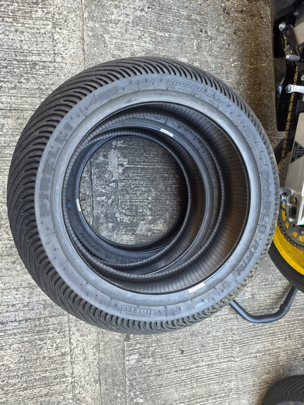 Pirelli Diablo Rain Rear SCR1 Part worn scub motorcycle tyre